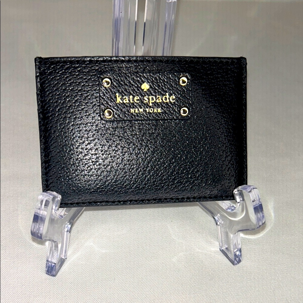 Kate Spade Black Leather Card Holder | Slim Wallet | EUC